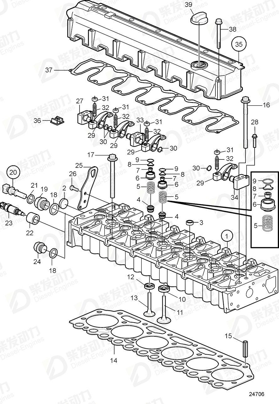 VOLVO Cylinder Head 3801233 Drawing